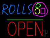 Rolls Block Open Green Line LED Neon Sign