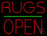 Rugs Block Open Green Line LED Neon Sign