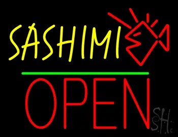 Sashimi Block Open Green Line LED Neon Sign