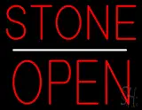 Stone Block Open White Line LED Neon Sign