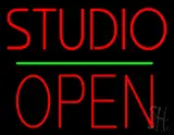 Studio Open Block Green Line LED Neon Sign