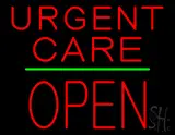 Urgent Care Block Open Green Line LED Neon Sign