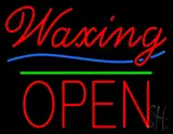 Waxing Block Open Green Line LED Neon Sign