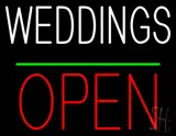 Weddings Block Red Open Green Line LED Neon Sign