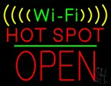 Wi-Fi Hot Spot Block Open Green Line LED Neon Sign