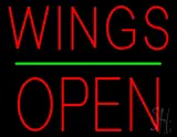 Wings Block Open Green Line LED Neon Sign