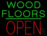 Wood Floors Block Open Green Line LED Neon Sign