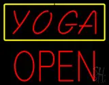 Red Yoga Yellow Border Block Open LED Neon Sign