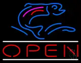 Jumping Fish Open LED Neon Sign