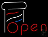 Open Barber pole LED Neon Sign
