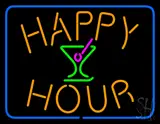 Happy Hour with Martini Glass LED Neon Sign