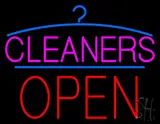 Pink Cleaners Block Red Open Logo LED Neon Sign