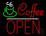 Red Coffee Block Open LED Neon Sign