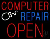 Red Computer Repair Block Open LED Neon Sign