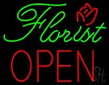 Green Florist Block Red Open LED Neon Sign