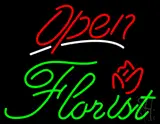 Red Open Green Florist LED Neon Sign