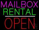 Mailbox Rental Open Block White Line LED Neon Sign
