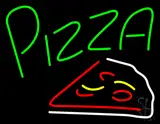 Green Pizza with Slice LED Neon Sign
