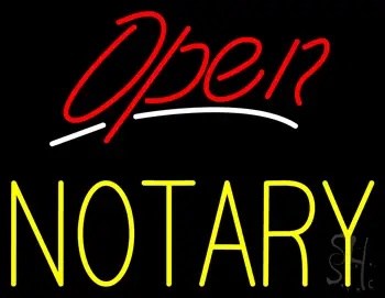 Red Open Yellow Notary LED Neon Sign