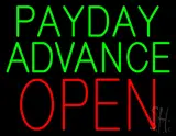 Green Payday Advance Block Open LED Neon Sign