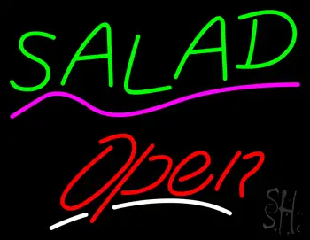 Salad Open White Line LED Neon Sign