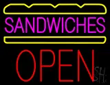 Pink Sandwiches Block Open LED Neon Sign