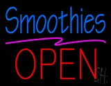 Blue Smoothies Block Red Open LED Neon Sign