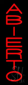 Red Vertical Abierto LED Neon Sign