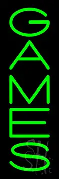 Vertical Green Games LED Neon Sign