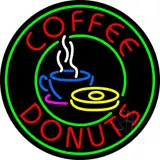 Round Coffee Donuts LED Neon Sign