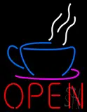 Open Coffee Cup Logo LED Neon Sign