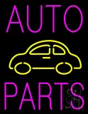 Pink Auto Parts Yellow Logo LED Neon Sign