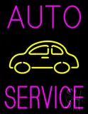 Pink Auto Service Yellow Logo LED Neon Sign