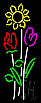 Vertical Flowers Logo Neon Sign