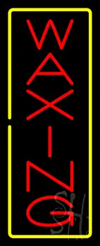 Vertical Red Waxing Yellow Border Neon Sign