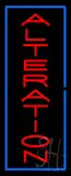 Vertical Red Alteration Blue Border Neon Sign