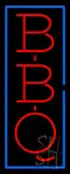 Vertical Red BBQ with Blue Border Neon Sign