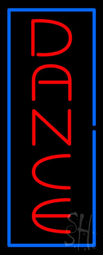 Vertical Red Dance Blue Border Neon Sign