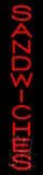 Vertical Red Sandwiches LED Neon Sign