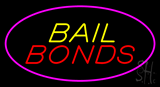 Oval Bail Bonds Pink Border Animated LED Neon Sign