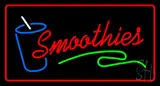 Red Smoothies with Glass Red Border LED Neon Sign