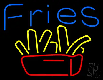 Blue Fries Logo LED Neon Sign