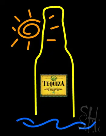 Tequiza Tropical Sun Bottle LED Neon Sign
