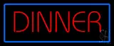 Red Dinner with Blue Border LED Neon Sign