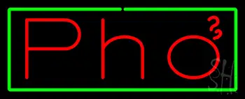 Red Pho with Green Border Neon Sign