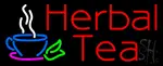 Red Herbal Tea Cup Logo Neon Sign