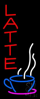Red Vertical Latte Logo Neon Sign