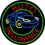 Round Auto Insurance Car Logo LED Neon Sign