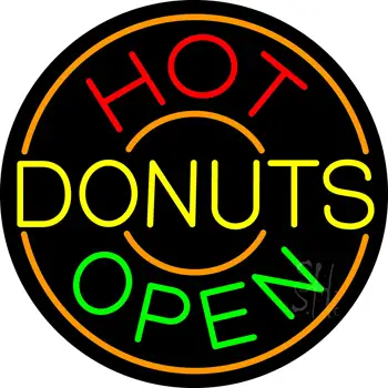 Hot Donuts Neon Sign