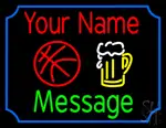 Custom Beer Glass And Basketball LED Neon Sign